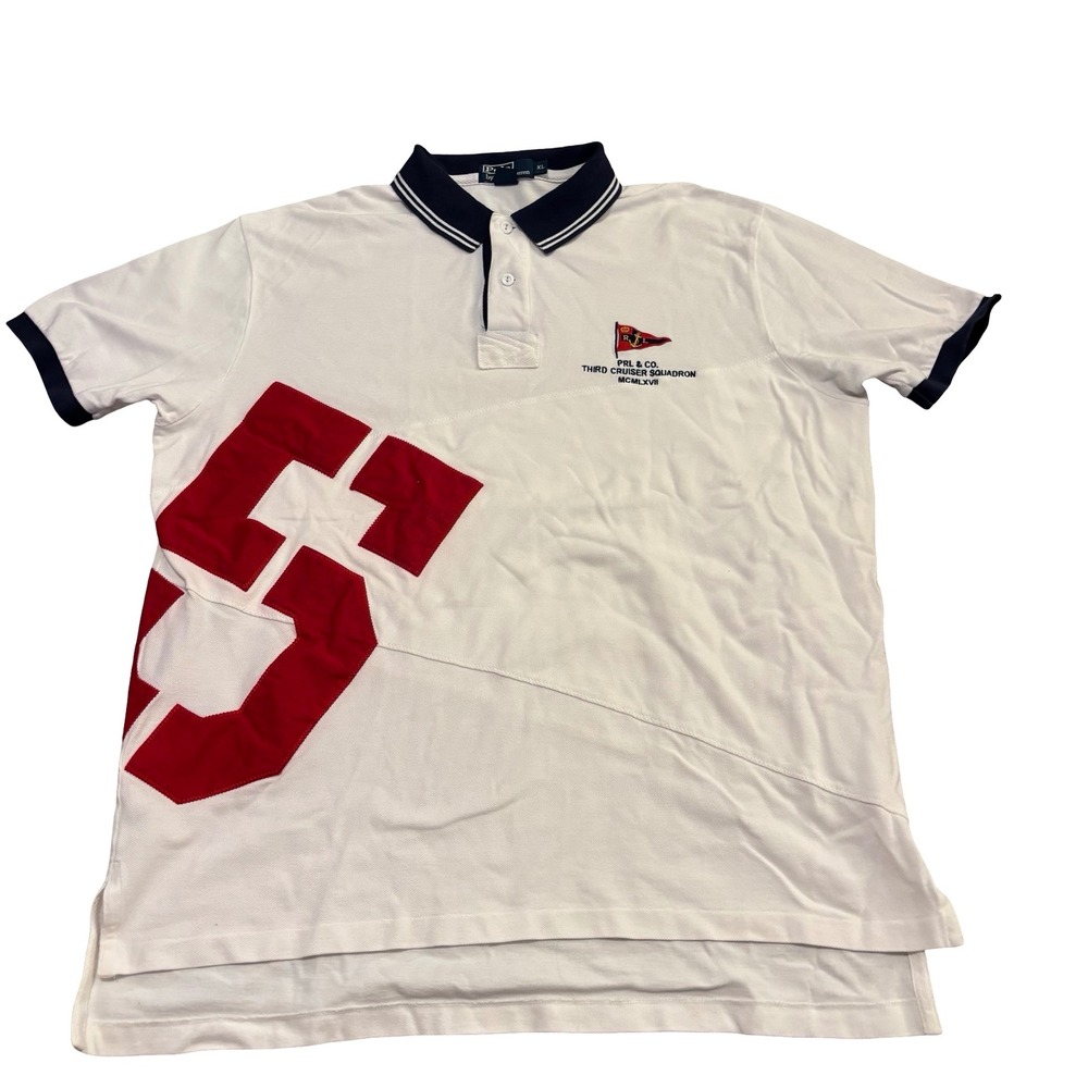 Polo Ralph Lauren Mens XL White Third Cruiser Squadron Nautical Polo Shirt 5